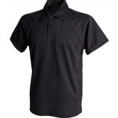 Finden and Hales Performance Piped Polo Shirt - Black/Black Size 3XL