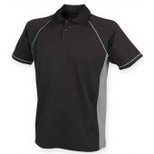 Finden and Hales Performance Piped Polo Shirt - Black/Grey Size 3XL