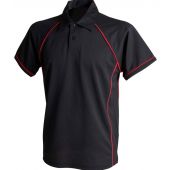 Finden and Hales Performance Piped Polo Shirt - Black/Red Size 3XL