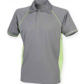 Finden and Hales Performance Piped Polo Shirt - Grey/Lime Green Size S