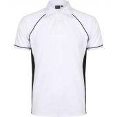 Finden and Hales Performance Piped Polo Shirt - White/Black/Black Size S