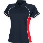 Finden and Hales Ladies Performance Piped Polo Shirt - Navy/Red/White Size S