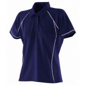 Finden and Hales Ladies Performance Piped Polo Shirt - Navy/White Size XXL