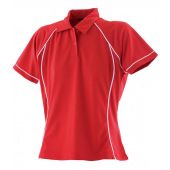 Finden and Hales Ladies Performance Piped Polo Shirt - Red/White Size XXL