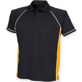 Finden and Hales Kids Performance Piped Polo Shirt - Black/Amber/White Size 5-6