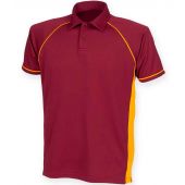 Finden and Hales Kids Performance Piped Polo Shirt - Maroon/Amber/Amber Size 5-6