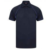 Finden and Hales Kids Performance Piped Polo Shirt - Navy/Royal Blue/Royal Blue Size 5-6