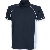 Finden and Hales Kids Performance Piped Polo Shirt - Navy/Sky Blue/White Size 5-6