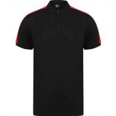 Finden and Hales Unisex Contrast Panel Piqué Polo Shirt - Black/Red Size XXL