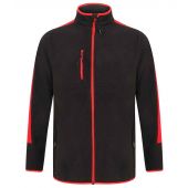 Finden and Hales Unisex Micro Fleece Jacket - Black/Red Size 3XL