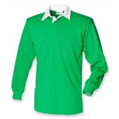 Front Row Classic Rugby Shirt - Bright Green/White Size S