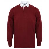 Front Row Classic Rugby Shirt - Deep Burgundy/White Size S
