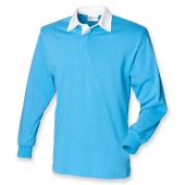Front Row Classic Rugby Shirt - Surf Blue/White Size S