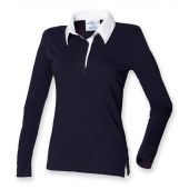 Front Row Ladies Classic Rugby Shirt - Navy/White Size 4XL