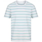 Front Row Striped T-Shirt - White/Duck Egg Size XS