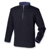 Front Row Collection Super Soft Zip Neck Sweatshirt - Navy/Blue Size XXL