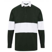 Front Row Panelled Rugby Shirt - Bottle Green/White Size XXL