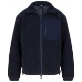 Front Row Recycled Sherpa Fleece Jacket - Navy Size XXL