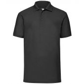 Fruit of the Loom Poly/Cotton Piqué Polo Shirt - Black Size 5XL