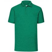 Fruit of the Loom Poly/Cotton Piqué Polo Shirt - Heather Green Size 3XL