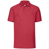 Fruit of the Loom Poly/Cotton Piqué Polo Shirt - Heather Red Size 3XL