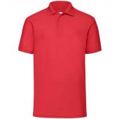 Fruit of the Loom Poly/Cotton Piqué Polo Shirt - Red Size 3XL