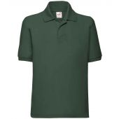 Fruit of the Loom Kids Poly/Cotton Piqué Polo Shirt - Bottle Green Size 14-15