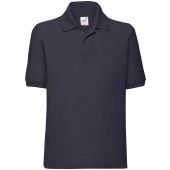 Fruit of the Loom Kids Poly/Cotton Piqué Polo Shirt - Deep Navy Size 14-15