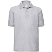 Fruit of the Loom Kids Poly/Cotton Piqué Polo Shirt - Heather Grey Size 14-15