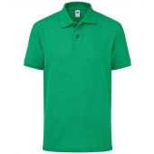 Fruit of the Loom Kids Poly/Cotton Piqué Polo Shirt - Heather Green Size 14-15