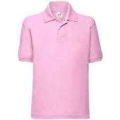Fruit of the Loom Kids Poly/Cotton Piqué Polo Shirt - Light Pink Size 14-15