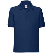 Fruit of the Loom Kids Poly/Cotton Piqué Polo Shirt - Navy Size 14-15
