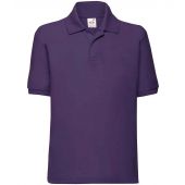 Fruit of the Loom Kids Poly/Cotton Piqué Polo Shirt - Purple Size 14-15