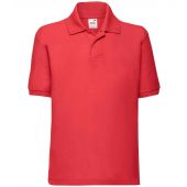 Fruit of the Loom Kids Poly/Cotton Piqué Polo Shirt - Red Size 14-15