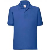 Fruit of the Loom Kids Poly/Cotton Piqué Polo Shirt - Royal Blue Size 14-15