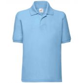 Fruit of the Loom Kids Poly/Cotton Piqué Polo Shirt - Sky Blue Size 14-15