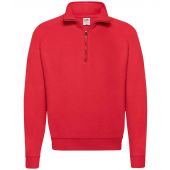 Fruit of the Loom Classic Zip Neck Sweatshirt - Red Size XXL