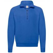 Fruit of the Loom Classic Zip Neck Sweatshirt - Royal Blue Size XXL
