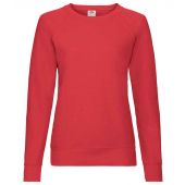 Fruit of the Loom Lady Fit Lightweight Raglan Sweatshirt - Red Size XXL