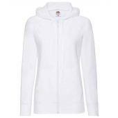Fruit of the Loom Lady Fit Lightweight Zip Hooded Sweatshirt - White Size XXL