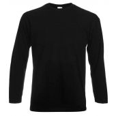 Fruit of the Loom Long Sleeve Value T-Shirt - Black Size 5XL