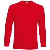 Fruit of the Loom Long Sleeve Value T-Shirt - Red Size 3XL