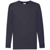 Fruit of the Loom Kids Long Sleeve Value T-Shirt - Deep Navy Size 14-15