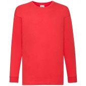 Fruit of the Loom Kids Long Sleeve Value T-Shirt - Red Size 14-15