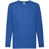 Fruit of the Loom Kids Long Sleeve Value T-Shirt - Royal Blue Size 14-15