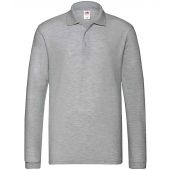 Fruit of the Loom Premium Long Sleeve Cotton Piqué Polo Shirt - Athletic Heather Size 3XL