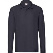 Fruit of the Loom Premium Long Sleeve Cotton Piqué Polo Shirt - Deep Navy Size 3XL