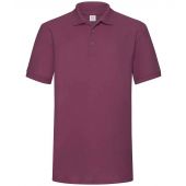 Fruit of the Loom Heavy Poly/Cotton Piqué Polo Shirt - Burgundy Size L