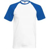 Fruit of the Loom Contrast Baseball T-Shirt - White/Royal Blue Size 3XL