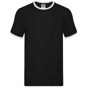 Fruit of the Loom Contrast Ringer T-Shirt - Black/White Size 3XL